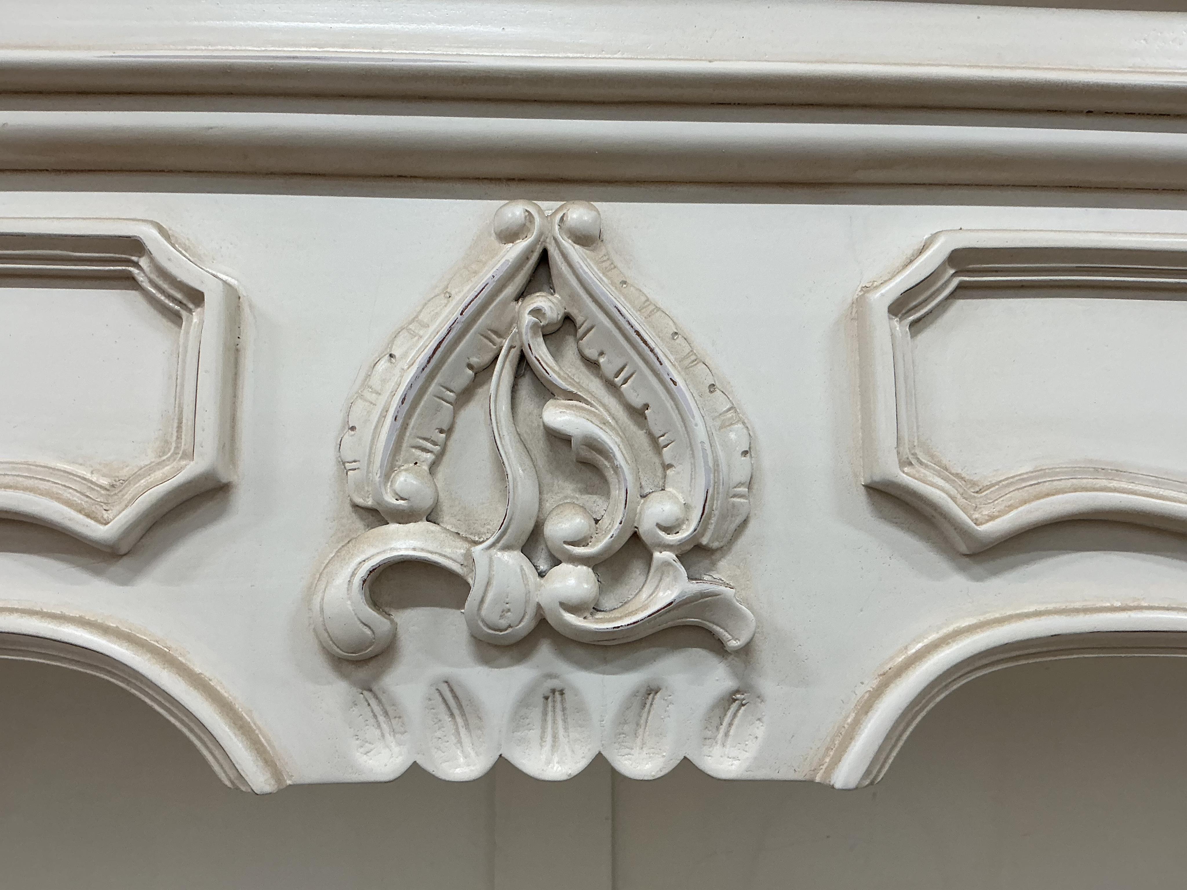 A Contemporary French Provincial style painted dresser, width 210cm, depth 51cm, height 216cm
